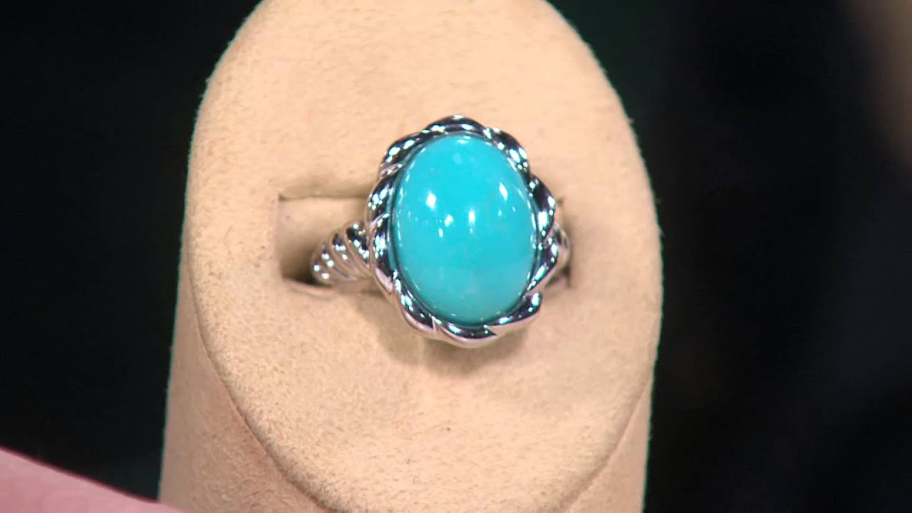 Sleeping Beauty Turquoise Sterling Twist Design Ring with Jane Treacy