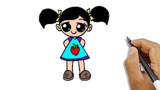 how to draw a kawaii girl easy step by step so easy simple drawings for beginners