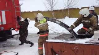 Установка пожарного автомобиля на водоём