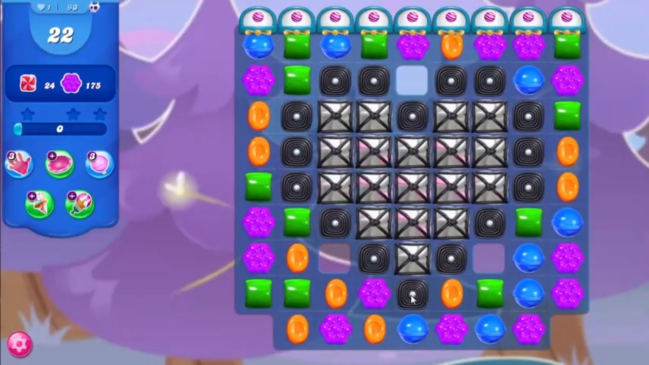 Candy Crush Saga Level 90 No Boosters (Selective Redesign) 22 Moves