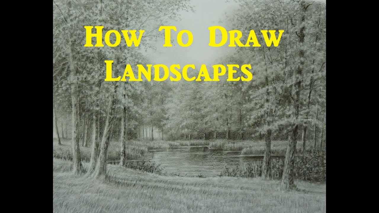 How To Draw Landscapes, Trees, Grass, Foliage, Water ...