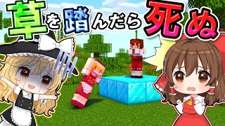 【マイクラ】🌸草を踏んだら死ぬ世界が難しすぎて帰りたい😭😭【ゆっくり実況】【マインクラフト】【まいくら】