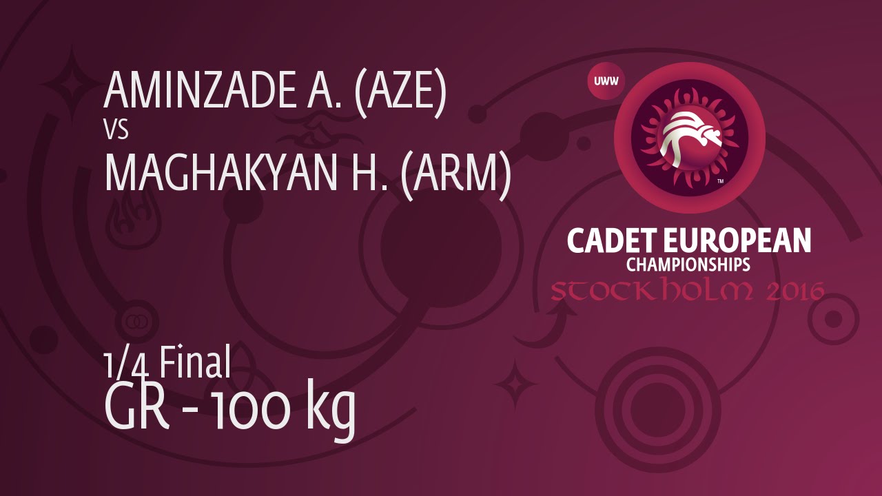 1/4 GR - 100 kg: A. AMINZADE (AZE) df. H. MAGHAKYAN (ARM) by TF, 9-0