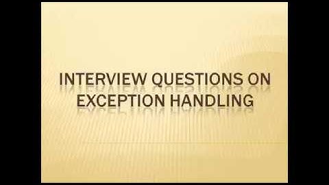 Java Exception Handling Interview questions