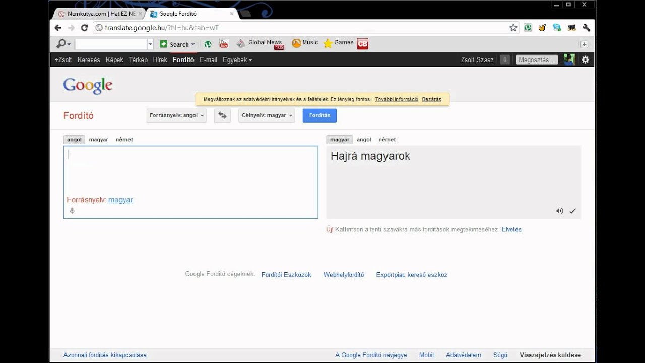 roman magyar forditoó google translator