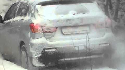 Mitsubishi ASX test on snow  1.8 CVT 2WD ESP ON