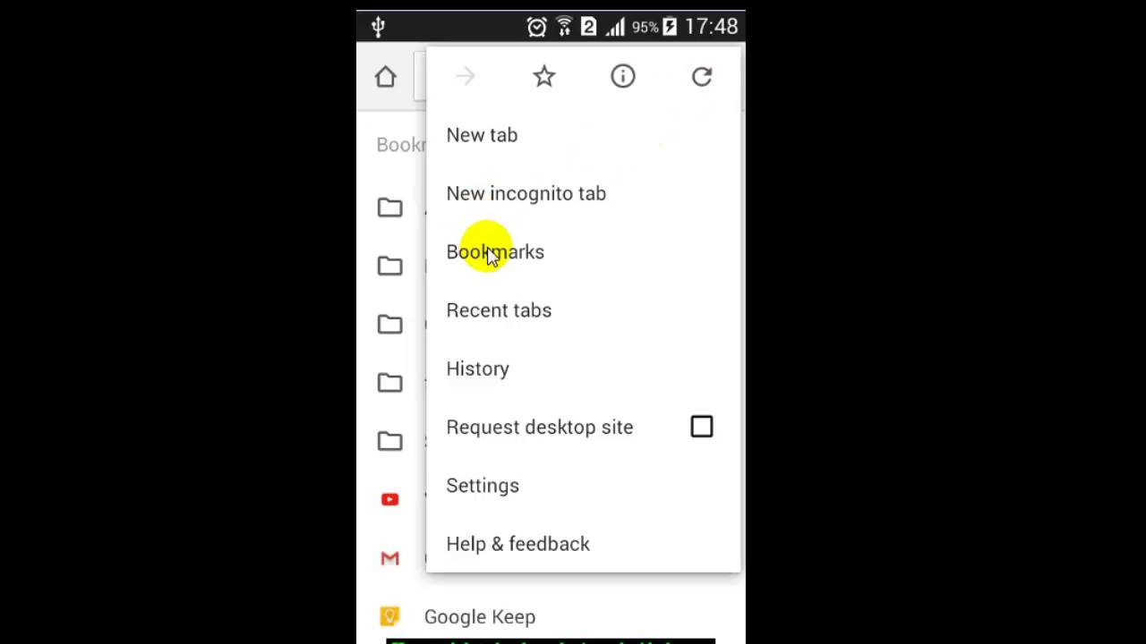 How to delete bookmarks in android phone - YouTube