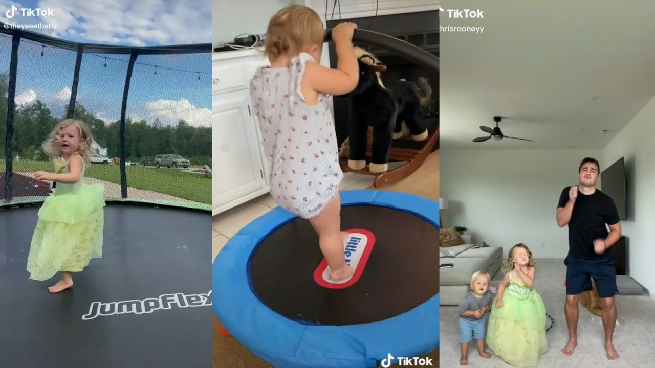 Marleigh loves trampoline then and now Yeet baby Marleigh and Chris