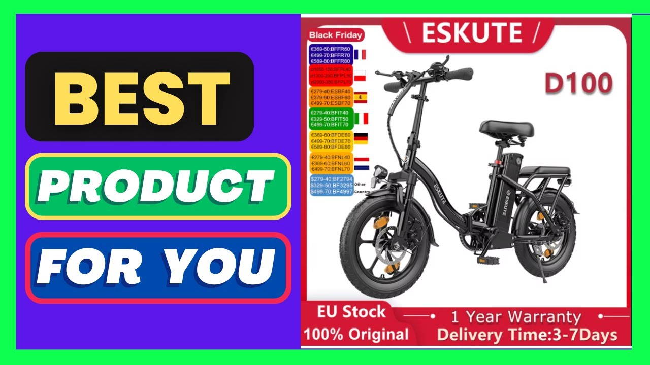 ESKUTE D100 Electric Bike 250W Motor 36V13Ah Removable Lithium