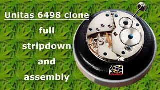 Seagull St36: Unitas 6498 Clone Watch Movement Disassembly & Assembly