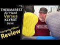 Review Thermarest Airhead Vs. Klymit Luxe Camping Pillows