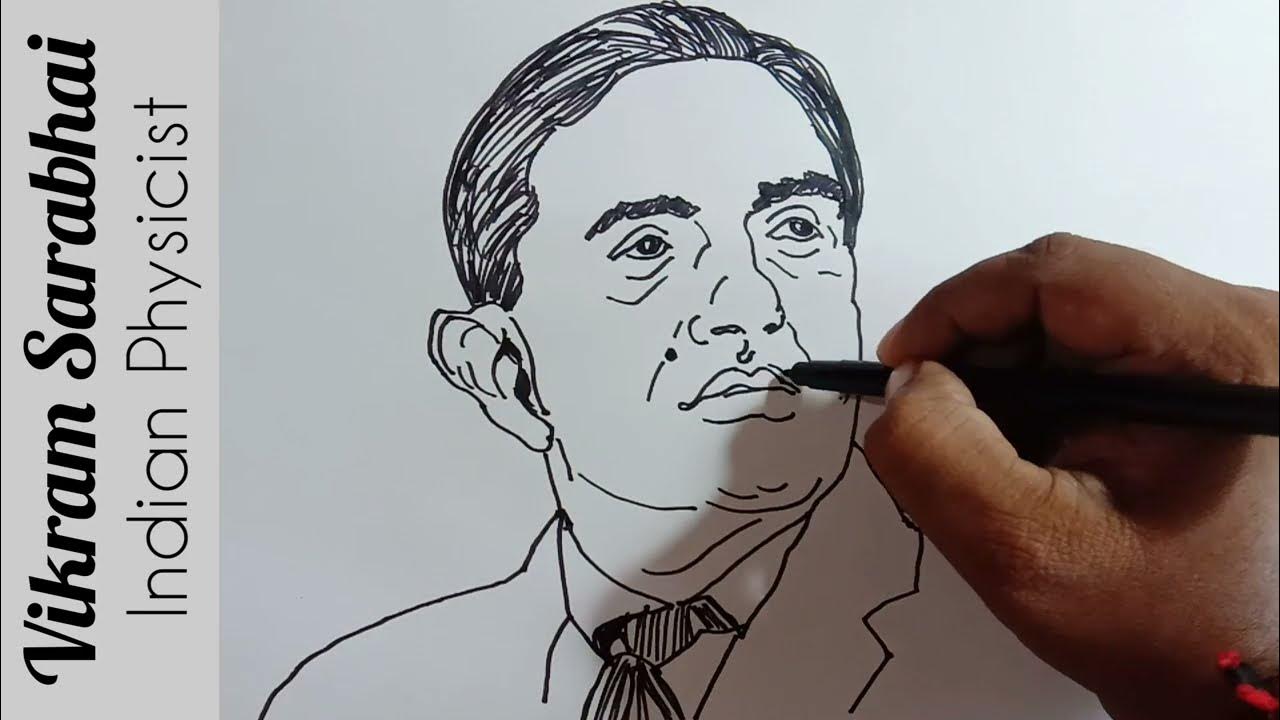 How to Draw Vikram Sarabhai #vikramsarabhai / Indian Physicist ...