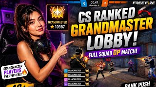 CS Ranked Me Grandmaster Lobby 😱 | Full Squad OP Match! #freefire 
