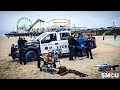 Police arrest man with stolen shopping cart uncover outstanding warrant at santa monica beach