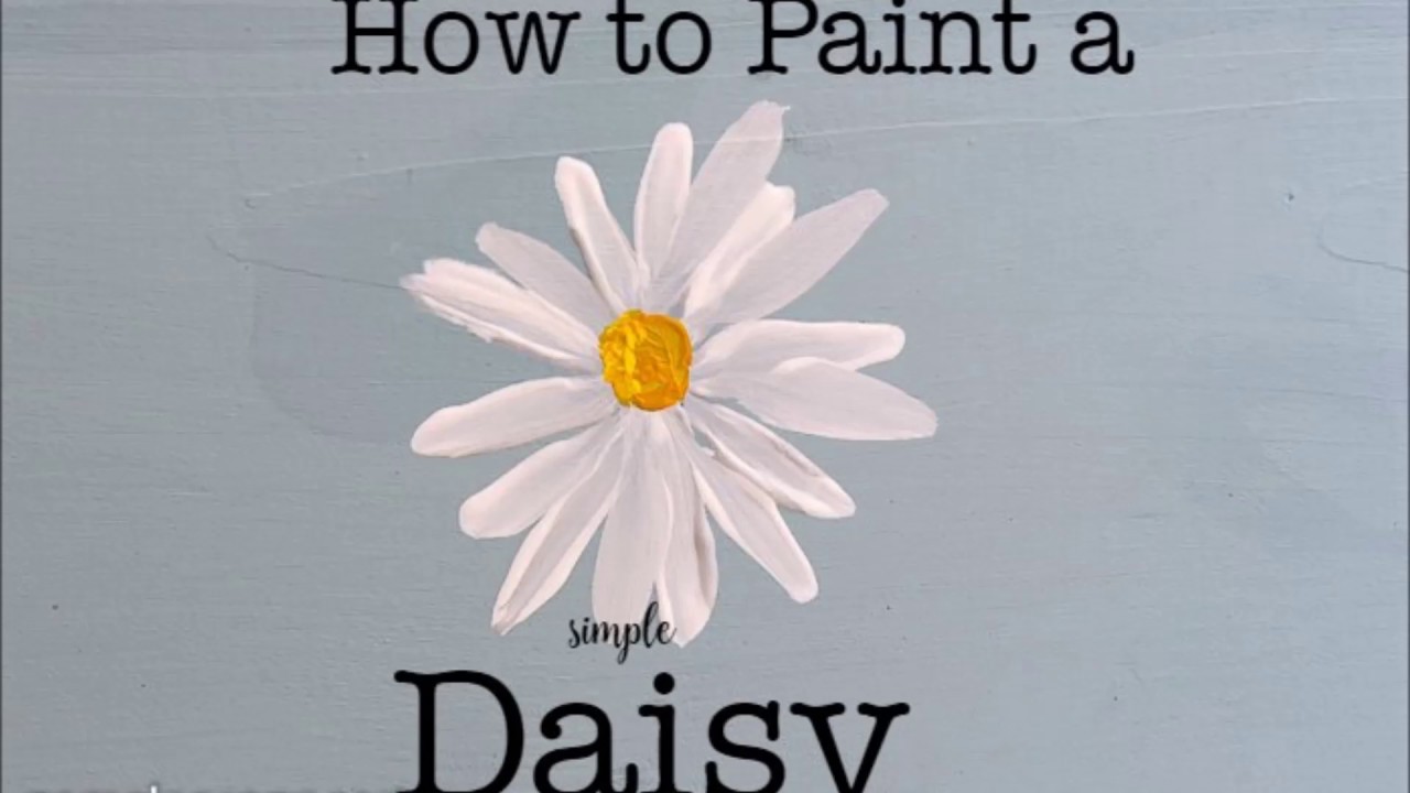 How to Paint a Simple Daisy, easy step by step painting lesson 