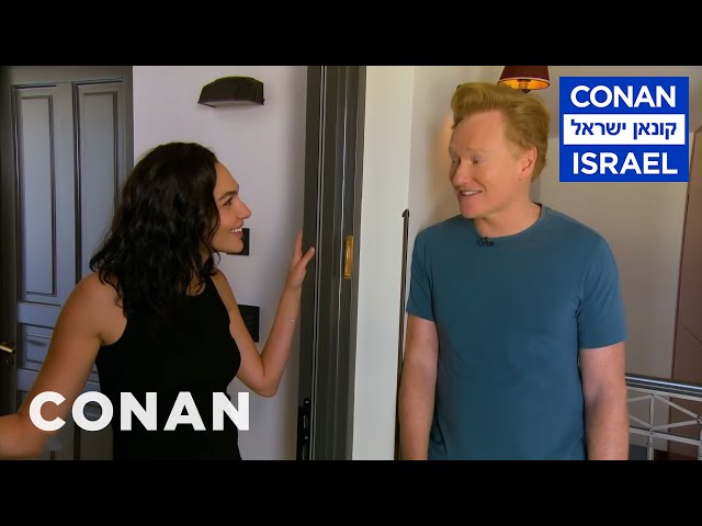 Conan Invites Himself To Gal Gadot's Apartment | CONAN on TBS class=