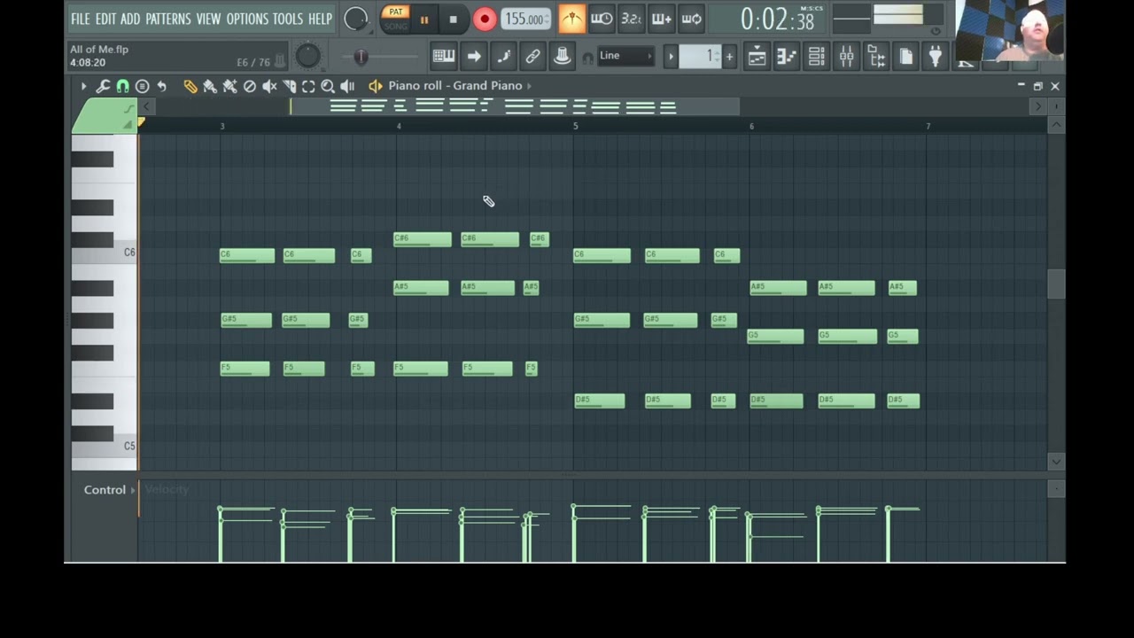 FL Studio - John Legends "All of Me" - MIDI Controller, Setup, Record, Piano Roll