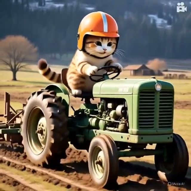 Cats ride tractors #shortvideo #animals #cats #cat # - YouTube