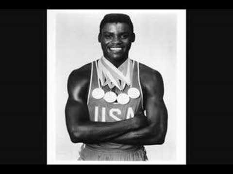 Carl Lewis singing national anthem Star spangled banner