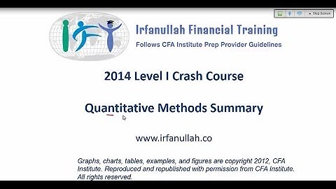 IFT 2014 CFA Level I Crash Course - QUANT SUMMARY Part 1