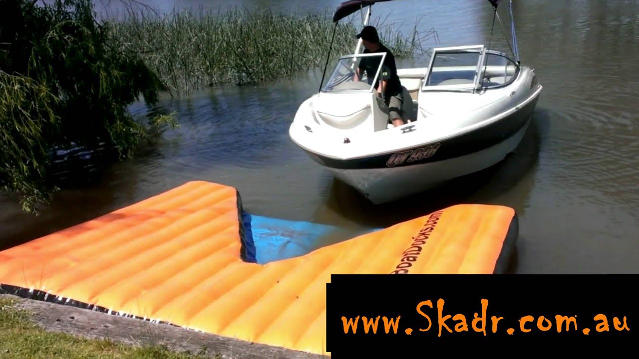 Skadr's Inflatable Boat Dock Grass Shoreline - YouTube