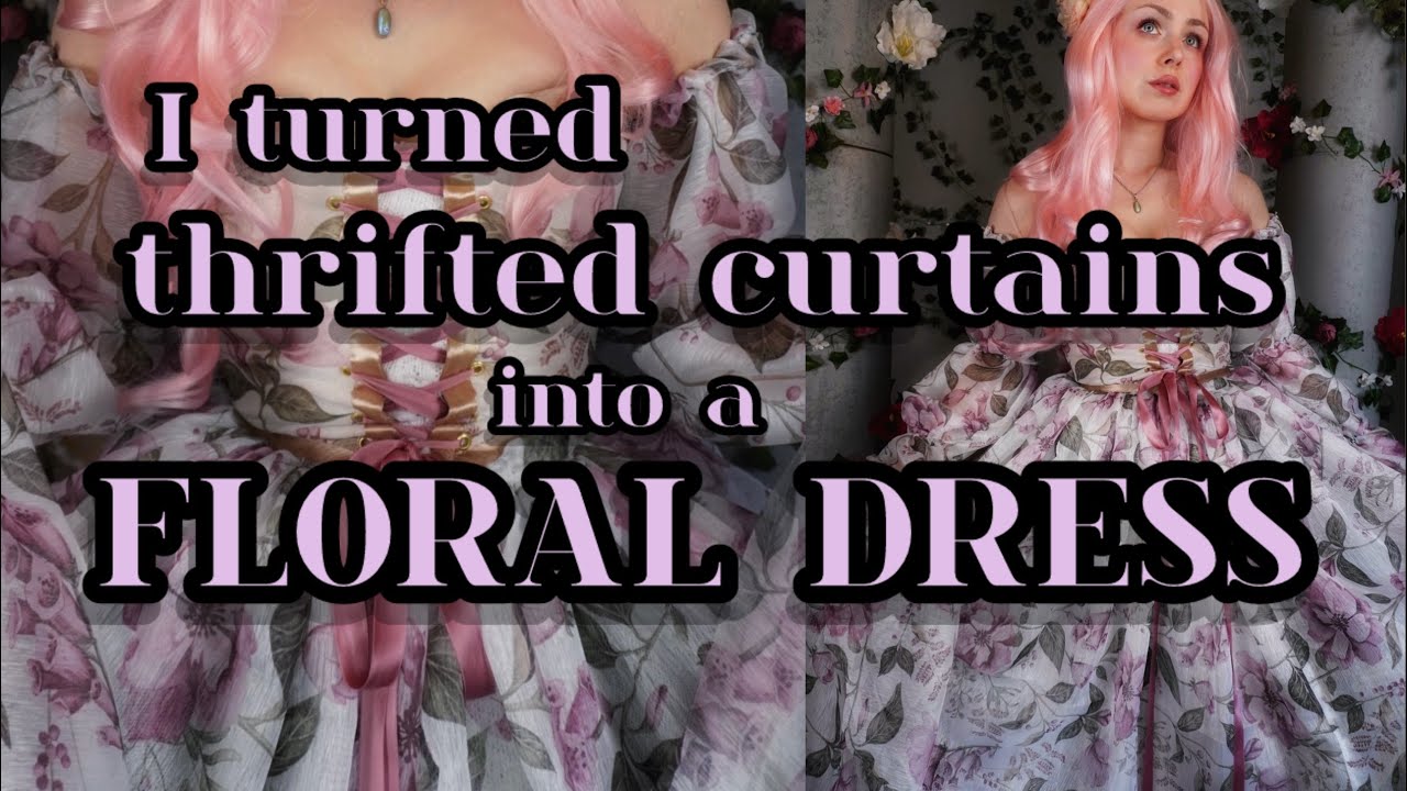 DIY: FLORAL DRESS from THRIFTED CURTAINS