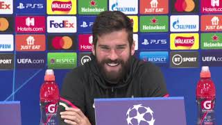 Liverpool v AC Milan I Alisson becker pre match interview | Harvey Elliott, van Dijk ,UCL