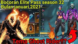 BOCORAN ELITE PASS SEASON 32 FREE FIRE, ELITE PASS FF BULAN JANUARI 2021