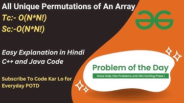 All Unique Permutations of An Array | GFG POTD | C++ | Java | Code Kar Lo