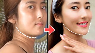 8 Min Japanese Face Massage to Get a Defined Jawline | Slim Down Your Face and Get a V Shaped Face