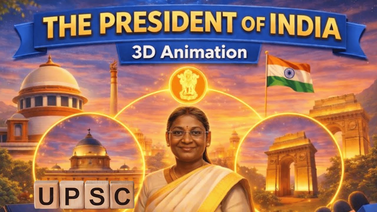 The President of India (Art. 52- 62) | 3D Animation Explained | UPSC/PSC Pre 2026