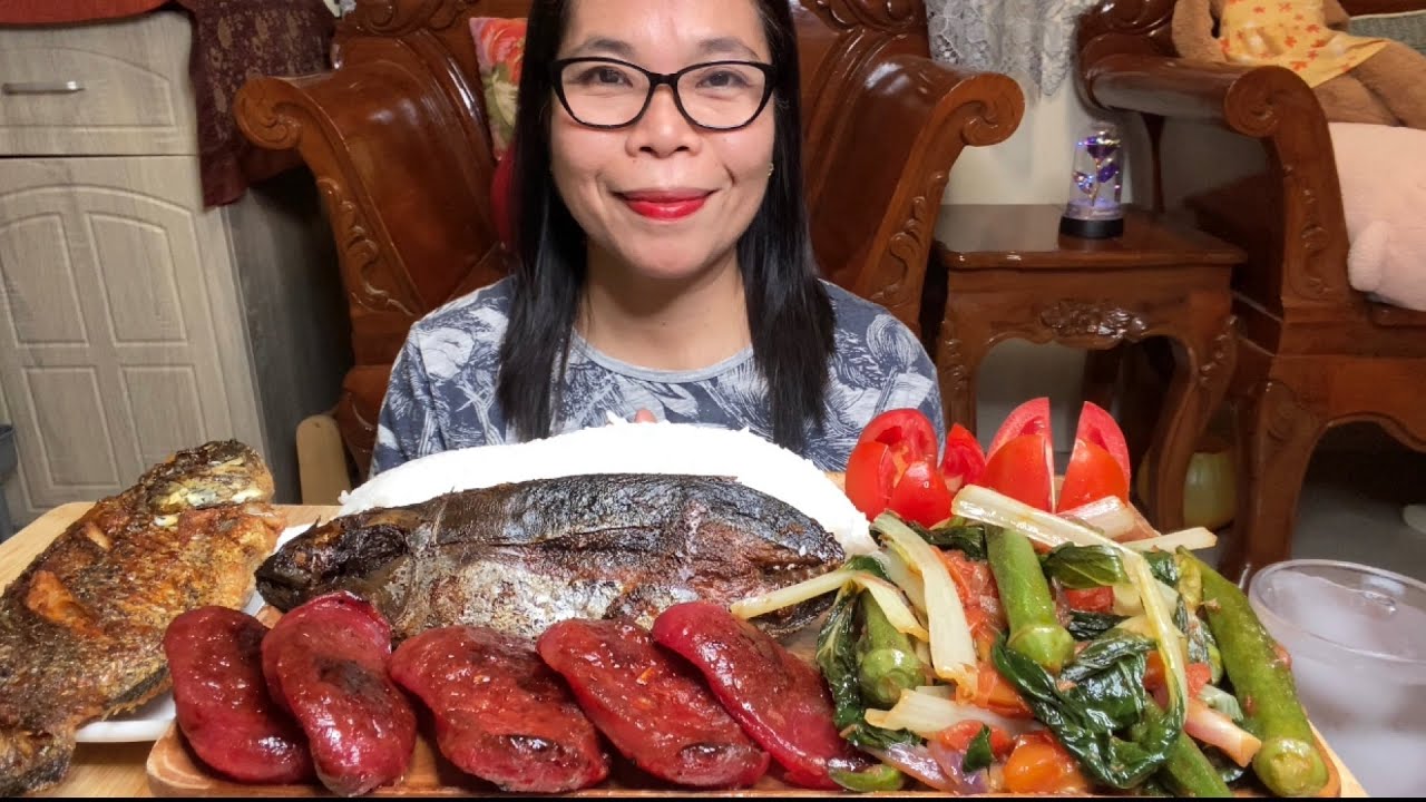 PRITONG TULINGAN,TELAPIA ,LONGGANISA AT GINISANG GULAY SA ALAMANG | PINOY FOOD | MUKBANG PHILIPPINES