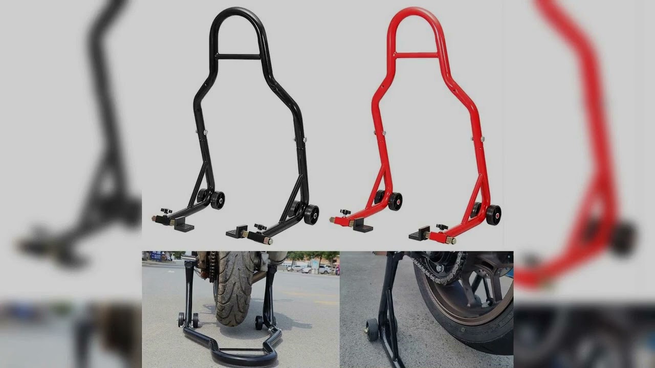 A must-have product! Motorcycle Black/Red Full Set Rear Wheel Support Stand Wheel Stand Auto Aheel