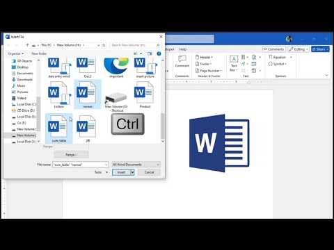 Microsoft Word Tutorial: Insert Multiple Word Files into One File at Once