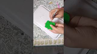 how to make a leaf shape ganpati bappa with super clay diy#green color ganpati ji#clay leaf Ganesh😊👍