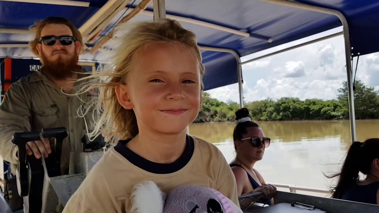 Australia 2019.Spectacular jumping crocodile cruise and Fogg Dam