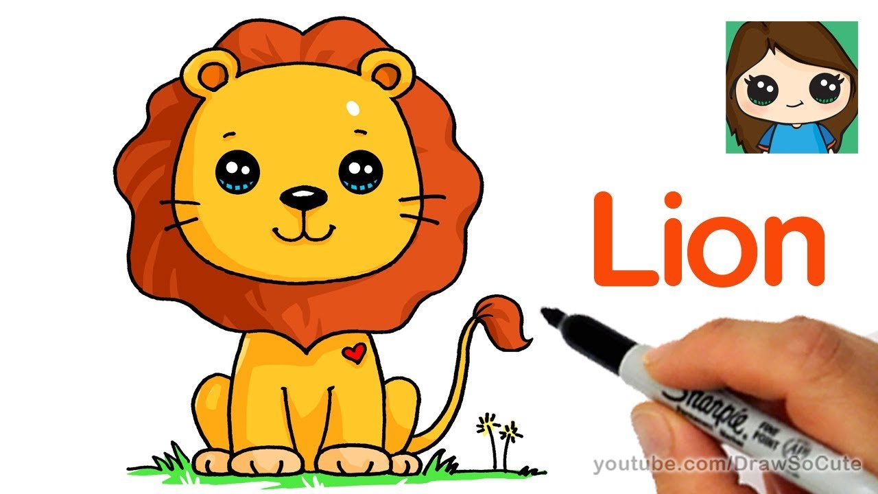 How to Draw a Lion Cute and Easy - YouTube