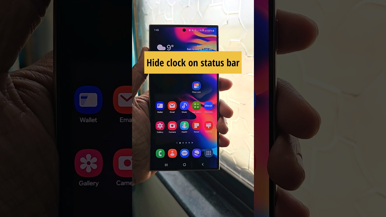 How to hide clock on status bar Samsung 