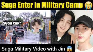 SUGA Enter in Military Camp 😭| Suga Military Enlistment Video with Jin 😱| Suga Military Update 💜