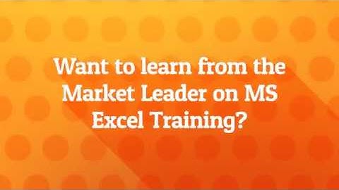 Best MS Excel Training in Bangalore | www.mytectra.com