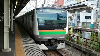 E233系3000番台横コツE-02編成 JR東海道線普通平塚行き 藤沢駅発車