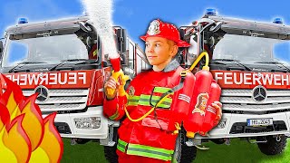 Big Firemen Compilation - The Kids have fun with Real Firetrucks 🚒🔥