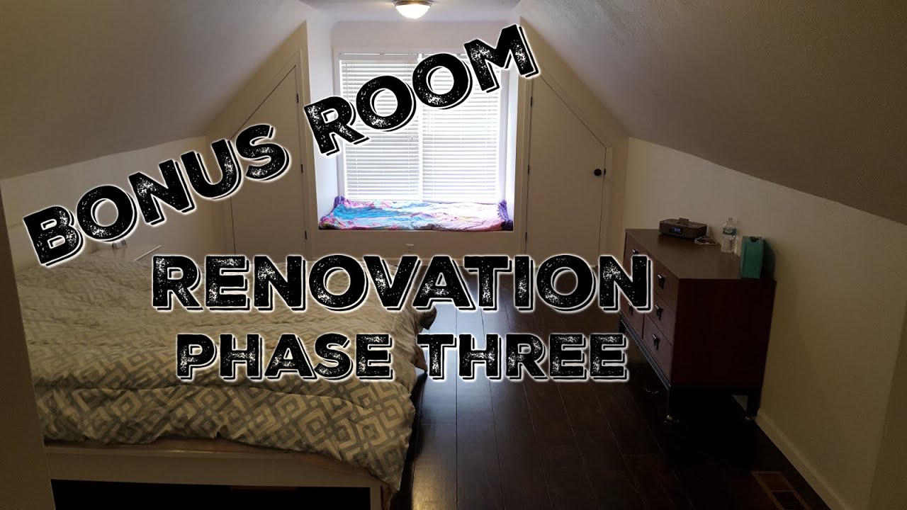 Bonus Room Renovation - Plywood Flooring, closet shelves, upscale door - Phase Three