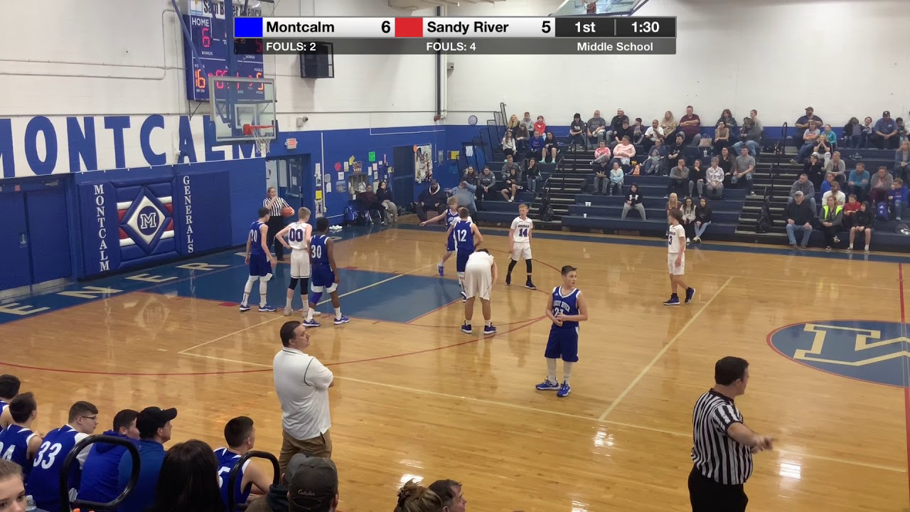 Montcalm vs Sandy River Middle (Boys) Basketball 1st Half YouTube