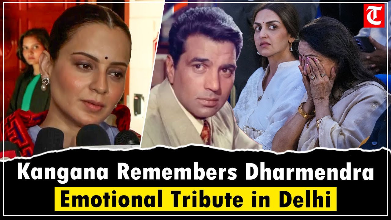 Kangana Ranaut’s Emotional Tribute to Dharmendra at Prayer Meet; Supports Hema Malini