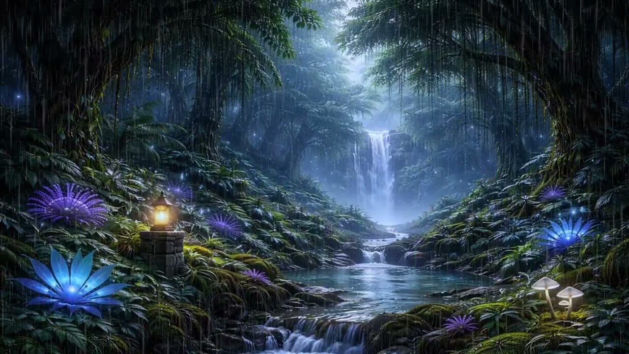Veil of Rainforest – Dark Tropical Enchanted Forest Deep Focus Ambient (1 Hour)
