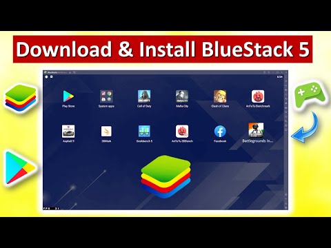 how to download and install bluestacks 5 on windows 10 | laptop me app kaise download kare | hindi