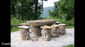 50 Creative DIY STONE Table Ideas 2016 - For Living Garden Coffe -newest home decor