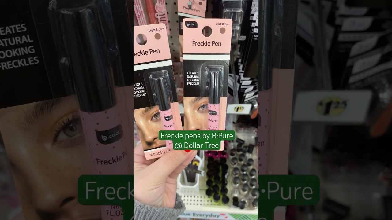 New beauty finds at Dollar Tree!💋#freckles #dollartreefinds #dollartree #makeup #beauty #shorts