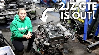 Removing the 2JZ for BIG Single Turbo Install! Aristo Transformation Pt. 2